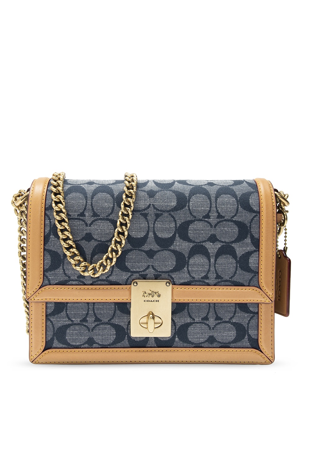 Coach hutton shoulder discount bag in signature chambray